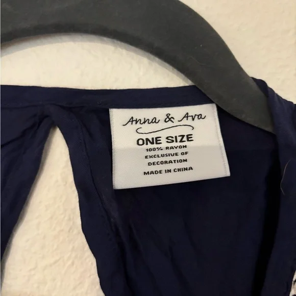 Deep Blue Swim Cover-Up with White Accents - Picture 3 of 4